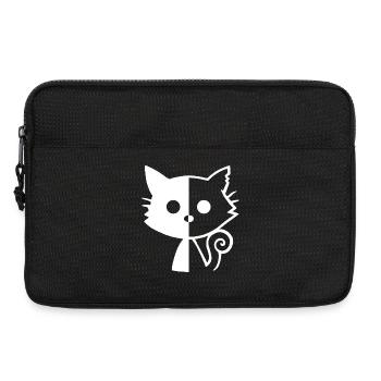Yin und Yang Katze (weiß) - Laptoptasche 13" - Schwarz - Vorne