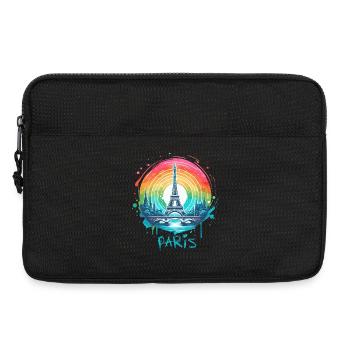 Tour Eiffel de Paris avec ciel LGBT arc-en-ciel - Sacoche pour ordinateur portable 13 pouces - noir - Devant