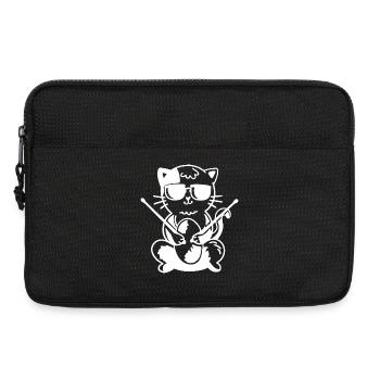 Schlagzeuger Katze - Laptoptasche 13" - Schwarz - Vorne
