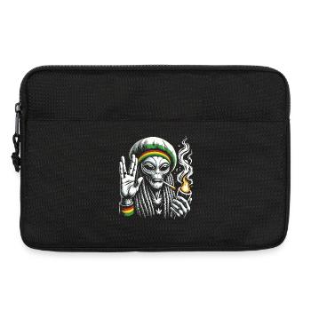 Rasta Alien – Chill and Cosmic Vibes Design - Laptop bag 13" - black - Front