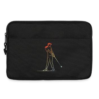 Weiblicher Golfspieler Line Art - Laptoptasche 13" - Schwarz - Vorne