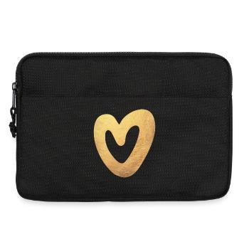 Yoga Coeur Amour Or Noël Symbole Amour Luxe - Sacoche pour ordinateur portable 13 pouces - noir - Devant