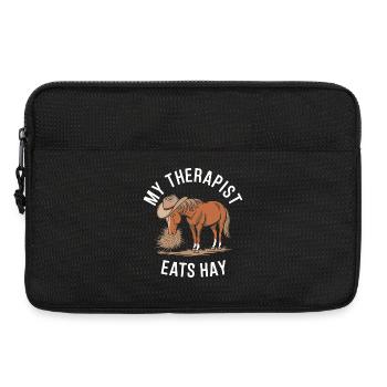 Mein Therapeut isst Heu - Laptoptasche 13" - Schwarz - Vorne