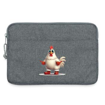 Temperamentvolle Henne mit Stiefeln - Laptoptasche 13" - Grau meliert - Vorne