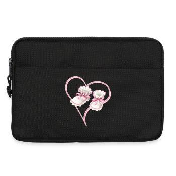 Baby Herz mit Babyschuhe rosa für Mädchen - Laptoptasche 13" - Schwarz - Vorne