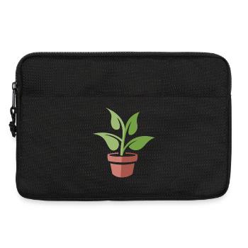 Plante en pot comme symbole - nature cartoon et bande dessinée - Sacoche pour ordinateur portable 13 pouces - noir - Devant