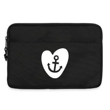 Herz Anker Hamburg Liebe Comic Seefahrer maritim - Laptoptasche 13" - Schwarz - Vorne