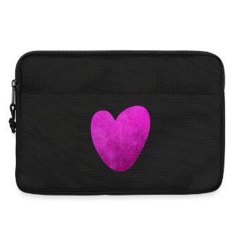 Herz pink Hochzeit Liebe Struktur Pärchen Love Fan - Laptoptasche 13" - Schwarz - Vorne