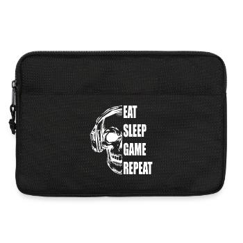 Skull with Headphones Gaming Quote - Laptop bag 13" - black - Front