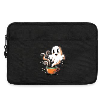 Coffee spirit with a charming face - Laptop bag 13" - black - Front