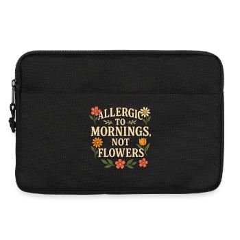 Citation florale allergique au matin - Sacoche pour ordinateur portable 13 pouces - noir - Devant