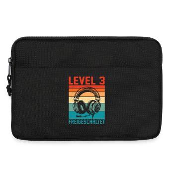 Niveau 3 du joueur pour les garçons du 3e anniversaire débloqué - Sacoche pour ordinateur portable 13 pouces - noir - Devant