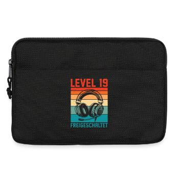 19. Geburtstag Männer Gamer Level 19 Unlocked - Laptoptasche 13" - Schwarz - Vorne