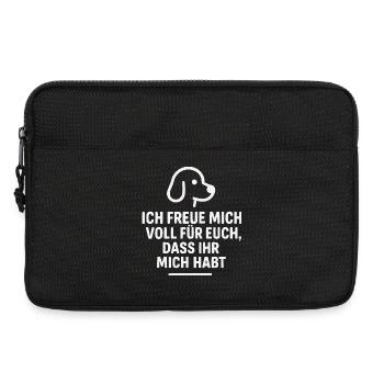 Playful dog motif with loving saying - Laptop bag 13" - black - Front