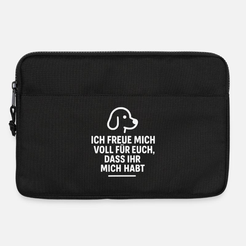 Verspieltes Hundemotiv mit liebevollem Spruch - Laptoptasche 13" - Schwarz