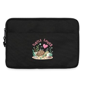 Pastel Flowered Turtle in Love - Laptop bag 13" - black - Front