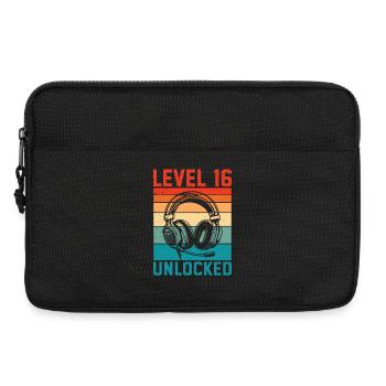 16 ans Anniversaire Ado Gamer Level 16 Unlocked - Sacoche pour ordinateur portable 13 pouces - noir - Devant