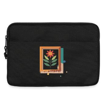 fleur dans le cadre photo amour - Sacoche pour ordinateur portable 13 pouces - noir - Devant