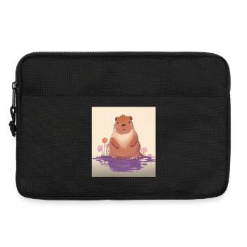 Pastel Lake Capybara - Laptop bag 13" - black - Front