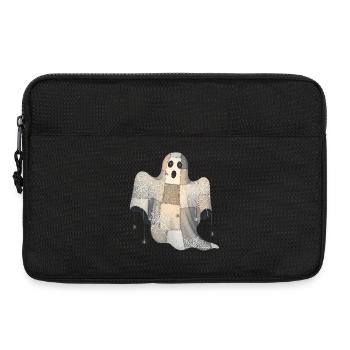 Patchwork Geist mit Spinnennetzen - Laptoptasche 13" - Schwarz - Vorne