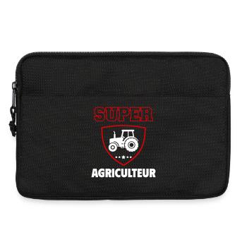 Super agriculteur, fête des pères, noël - Sacoche pour ordinateur portable 13 pouces - noir - Devant