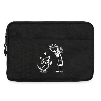 Warm friendship between man and dog - Laptop bag 13" - black - Front