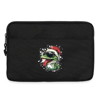 Echse Weihnachten Lustig Gecko - Laptoptasche 13" - Schwarz - Vorne
