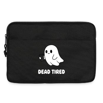 Kaffeegeist Müder Geist mit Becher - Laptoptasche 13" - Schwarz - Vorne