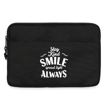 Stay Kind, Always Smile - Laptop bag 13" - black - Front