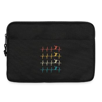 Handball, Herzschlag, Retro-Handball - Laptoptasche 13" - Schwarz - Vorne