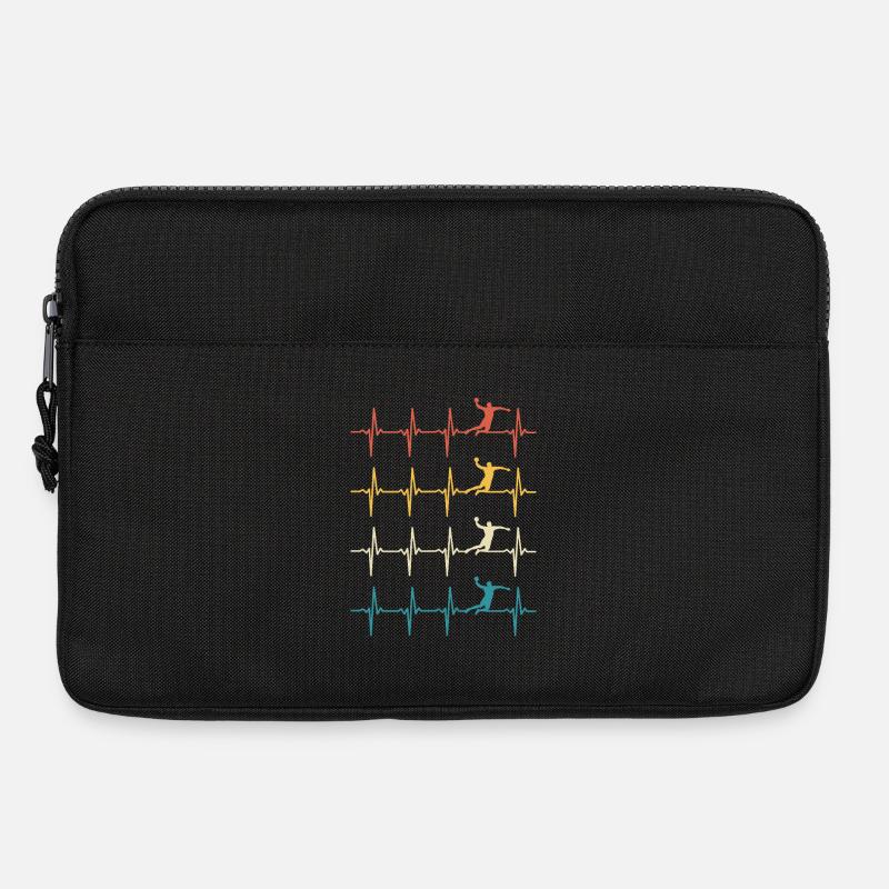 Handball, Herzschlag, Retro-Handball - Laptoptasche 13" - Schwarz