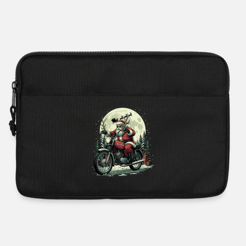 Lustiger Biker Weihnachtsmann Motorrad - Laptoptasche 13" - Schwarz