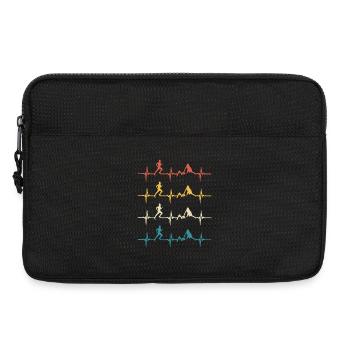 Trail running retro heartbeat jogging mountain run - Sacoche pour ordinateur portable 13 pouces - noir - Devant
