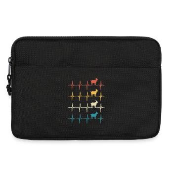 Ziegenherzschlag Retro-Ziegen - Laptoptasche 13" - Schwarz - Vorne