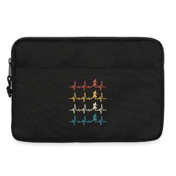 Football Retro Heartbeat footballer - Sacoche pour ordinateur portable 13 pouces - noir - Devant