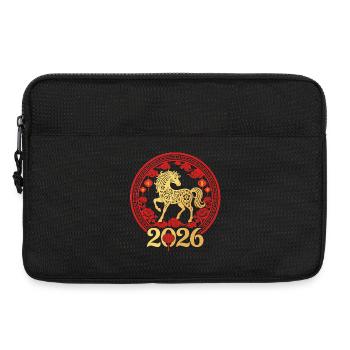 Year of the Horse 2026 Gold Chinese New Year - Laptop bag 13" - black - Front