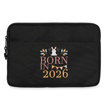 Bébé né en 2026 Né en 2026 Petit lapin mignon - Sacoche pour ordinateur portable 13 pouces - noir - Devant