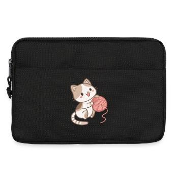 Kätzchen und Wollknäuel - Laptoptasche 13" - Schwarz - Vorne