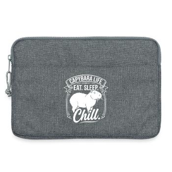 Capybara Life: Eat Sleep Chill - Laptop bag 13" - heather grey - Front