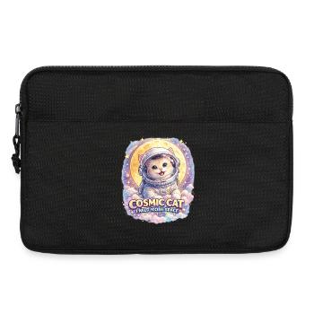 Cosmic Cat - Chat mignon dans l’espace - Sacoche pour ordinateur portable 13 pouces - noir - Devant