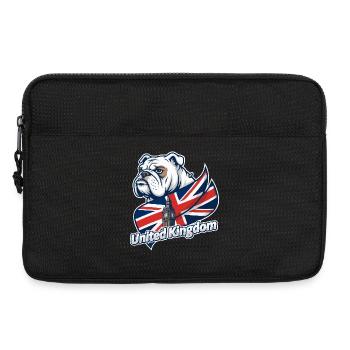 Bulldogge mit britischer Flagge und Big Ben - Laptoptasche 13" - Schwarz - Vorne