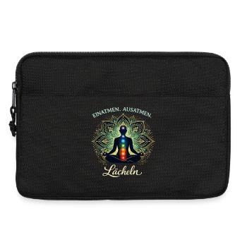 Inspire, expire, sourire - Don de méditation - Sacoche pour ordinateur portable 13 pouces - noir - Devant