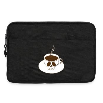 Skull and Coffee Cup - Laptop bag 13" - black - Front