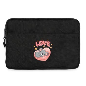Koala sleeps on pastel heart - Laptop bag 13" - black - Front