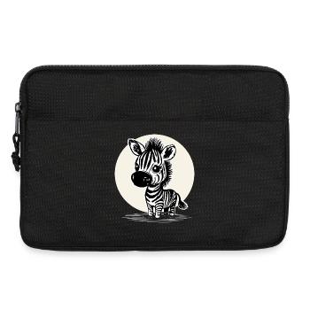 Zèbre mignon – Motif d’animal mignon - Sacoche pour ordinateur portable 13 pouces - noir - Devant