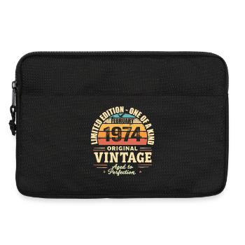 Cadeau d’anniversaire de février 1974 Février 1974 - Sacoche pour ordinateur portable 13 pouces - noir - Devant