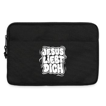 Jésus t’aime, lettres bouillonnantes - Sacoche pour ordinateur portable 13 pouces - noir - Devant
