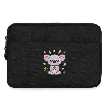 Zen Koala Leaves and Flowers - Laptop bag 13" - black - Front