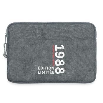1988 vintage typographic style - Laptop bag 13" - heather grey - Front