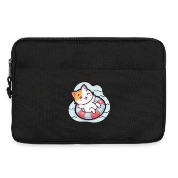 Chat Mignon sur Bouée Piscine - Sacoche pour ordinateur portable 13 pouces - noir - Devant